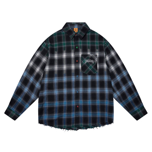 Ghost Face Long Sleeve Plaid Shirt
